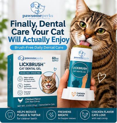 Pawsome Perks™ LickBrush – Brush-Free Cat Dental Gel