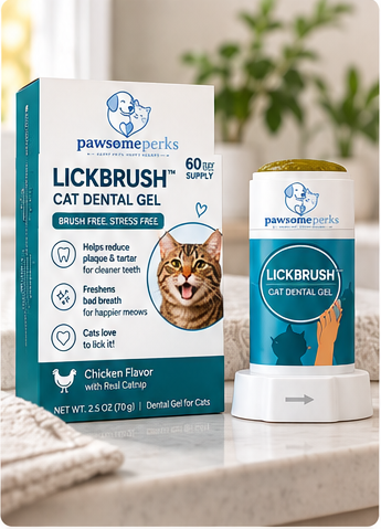 Pawsome Perks™ LickBrush – Brush-Free Cat Dental Gel