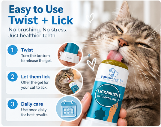 Pawsome Perks™ LickBrush – Brush-Free Cat Dental Gel