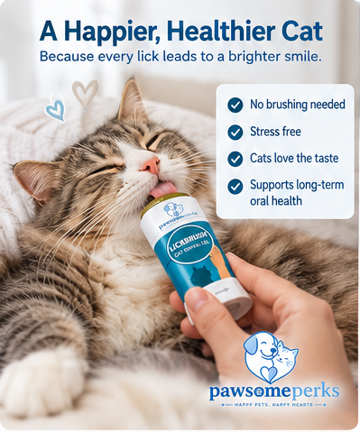 Pawsome Perks™ LickBrush – Brush-Free Cat Dental Gel