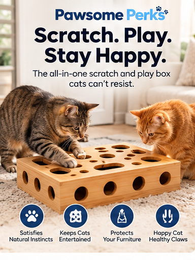 Pawsome Perks™ OakClaw – 100% Real Oak Wood Cat Nail File Scratcher