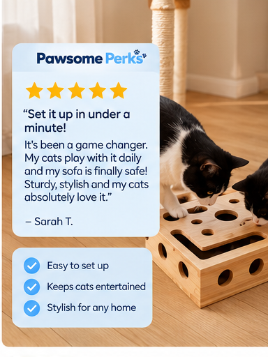 Pawsome Perks™ OakClaw – 100% Real Oak Wood Cat Nail File Scratcher