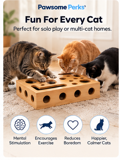 Pawsome Perks™ OakClaw – 100% Real Oak Wood Cat Nail File Scratcher