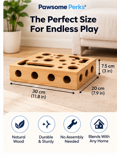 Pawsome Perks™ OakClaw – 100% Real Oak Wood Cat Nail File Scratcher